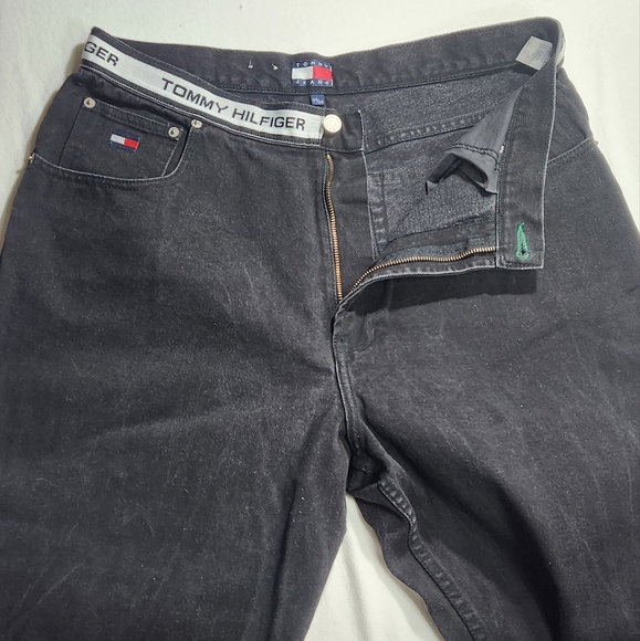 Vintage 90's TOMMY JEANS Hilfiger Spell Out Waistband Denim Jeans - Picture 1 of 3